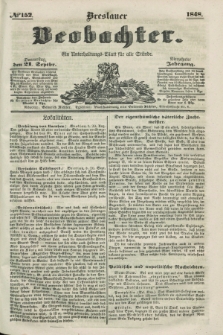 Breslauer Beobachter. Ein Unterhaltungs-Blatt für alle Stände. Jg.14, № 152 (21 September 1848)