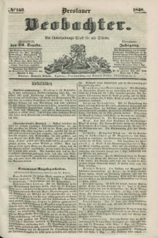 Breslauer Beobachter. Ein Unterhaltungs-Blatt für alle Stände. Jg.14, № 153 (23 September 1848)