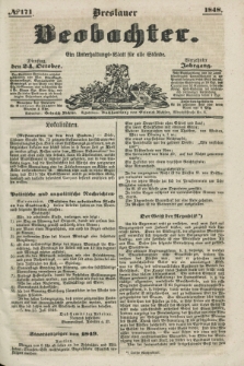Breslauer Beobachter. Ein Unterhaltungs-Blatt für alle Stände. Jg.14, № 171 (24 October 1848)