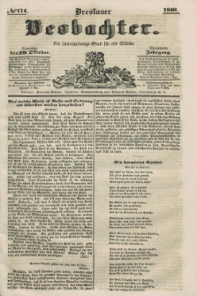 Breslauer Beobachter. Ein Unterhaltungs-Blatt für alle Stände. Jg.14, № 174 (29 October 1848)