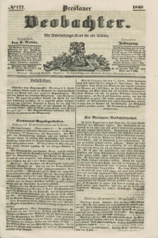 Breslauer Beobachter. Ein Unterhaltungs-Blatt für alle Stände. Jg.14, № 177 (4 November 1848)
