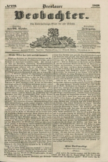 Breslauer Beobachter. Ein Unterhaltungs-Blatt für alle Stände. Jg.14, № 190 (26 November 1848)