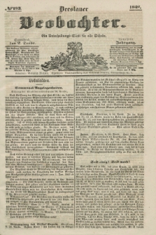 Breslauer Beobachter. Ein Unterhaltungs-Blatt für alle Stände. Jg.14, № 193 (2 Dezember 1848)
