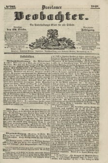 Breslauer Beobachter. Ein Unterhaltungs-Blatt für alle Stände. Jg.14, № 203 (19 December 1848)