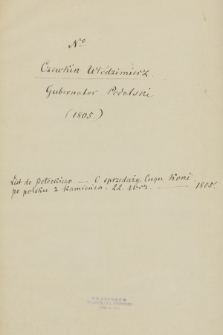 Fragment korespondencji Stanisława Szczęsnego Potockiego, wojewody ruskiego, z lat 1791-1804 i nie datowanych