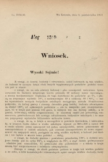 [Kadencja IX, sesja I, al. 1340] Alegata do Sprawozdań Stenograficznych z Pierwszej Sesyi Dziewiątego Peryodu Sejmu Krajowego Królestwa Galicyi i Lodomeryi z Wielkiem Księstwem Krakowskiem z roku 1913. Alegat 1340