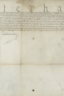 Dokument króla Stefana Batorego zezwalający na pobór w Wieliczce opłaty targowej pół gr od wozu z przeznaczeniem na odbudowę miasta
