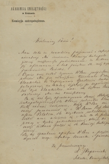 Fragment korespondencji rodziny Żulińskich z lat 1863–1891. T. 1, Akademia – Gawarecki