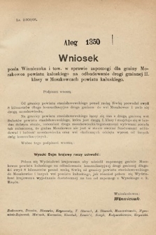 [Kadencja IX, sesja I, al. 1350] Alegata do Sprawozdań Stenograficznych z Pierwszej Sesyi Dziewiątego Peryodu Sejmu Krajowego Królestwa Galicyi i Lodomeryi z Wielkiem Księstwem Krakowskiem z roku 1913. Alegat 1350