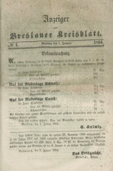 Anzeiger zum Breslauer Kreisblatt. 1854, № 1 (7 Januar)