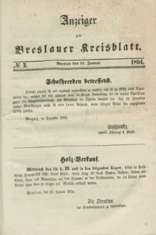 Anzeiger zum Breslauer Kreisblatt. 1854, № 2 (14 Januar)