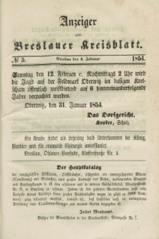 Anzeiger zum Breslauer Kreisblatt. 1854, № 5 (4 Februar)