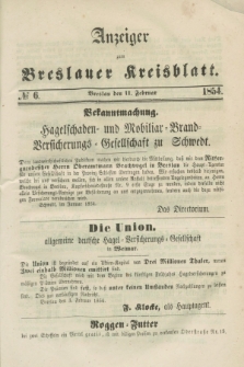 Anzeiger zum Breslauer Kreisblatt. 1854, № 6 (11 Februar)