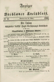 Anzeiger zum Breslauer Kreisblatt. 1854, № 11 (18 März)
