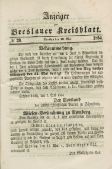 Anzeiger zum Breslauer Kreisblatt. 1854, № 20 (20 Mai)