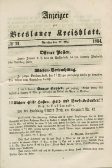 Anzeiger zum Breslauer Kreisblatt. 1854, № 21 (27 Mai)