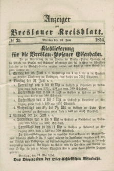 Anzeiger zum Breslauer Kreisblatt. 1854, № 25 (24 Juni)