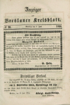 Anzeiger zum Breslauer Kreisblatt. 1854, № 26 (1 Juli)