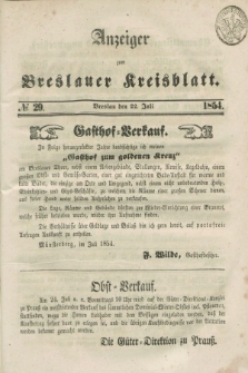 Anzeiger zum Breslauer Kreisblatt. 1854, № 29 (22 Juli)
