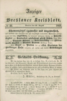 Anzeiger zum Breslauer Kreisblatt. 1854, № 33 (19 August)