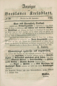 Anzeiger zum Breslauer Kreisblatt. 1854, № 38 (23 September)