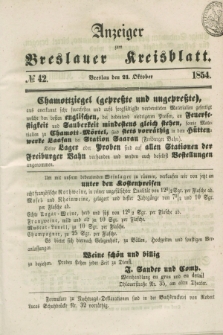Anzeiger zum Breslauer Kreisblatt. 1854, № 42 (21 Oktober)