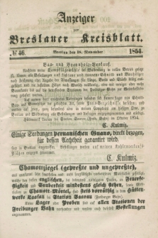 Anzeiger zum Breslauer Kreisblatt. 1854, № 46 (18 November)