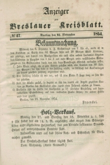 Anzeiger zum Breslauer Kreisblatt. 1854, № 47 (25 November)