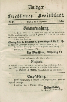 Anzeiger zum Breslauer Kreisblatt. 1854, № 48 (2 Dezember)