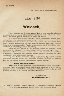 [Kadencja IX, sesja I, al. 1360] Alegata do Sprawozdań Stenograficznych z Pierwszej Sesyi Dziewiątego Peryodu Sejmu Krajowego Królestwa Galicyi i Lodomeryi z Wielkiem Księstwem Krakowskiem z roku 1913. Alegat 1360