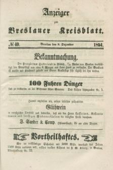 Anzeiger zum Breslauer Kreisblatt. 1854, № 49 (9 Dezember)