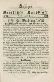 Anzeiger zum Breslauer Kreisblatt. 1854, № 51 (23 Dezember)
