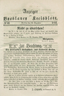 Anzeiger zum Breslauer Kreisblatt. 1854, № 52 (30 Dezember)