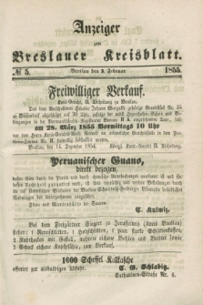 Anzeiger zum Breslauer Kreisblatt. 1855, № 5 (3 Februar)