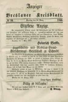 Anzeiger zum Breslauer Kreisblatt. 1855, № 10 (10 März)