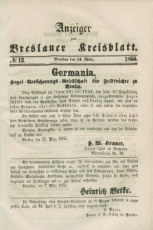 Anzeiger zum Breslauer Kreisblatt. 1855, № 12 (24 März)