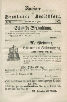 Anzeiger zum Breslauer Kreisblatt. 1855, № 22 (2 Juni)