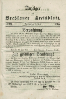 Anzeiger zum Breslauer Kreisblatt. 1855, № 29 (21 Juli)