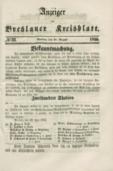 Anzeiger zum Breslauer Kreisblatt. 1855, № 33 (18 August)