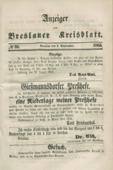 Anzeiger zum Breslauer Kreisblatt. 1855, № 35 (1 September)