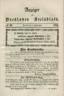 Anzeiger zum Breslauer Kreisblatt. 1855, № 36 (8 September)
