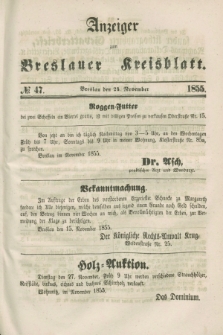 Anzeiger zum Breslauer Kreisblatt. 1855, № 47 (24 November)