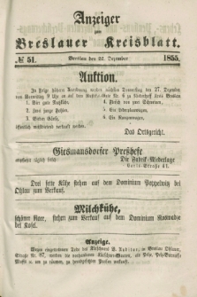 Anzeiger zum Breslauer Kreisblatt. 1855, № 51 (22 Dezember)