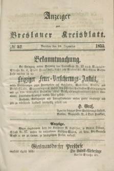 Anzeiger zum Breslauer Kreisblatt. 1855, № 52 (29 Dezember)