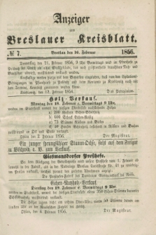 Anzeiger zum Breslauer Kreisblatt. 1856, № 7 (16 Februar)