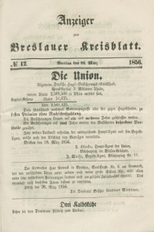 Anzeiger zum Breslauer Kreisblatt. 1856, № 12 (22 März)