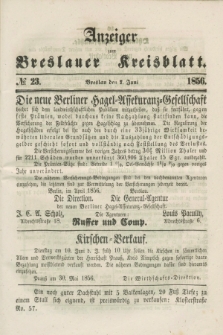 Anzeiger zum Breslauer Kreisblatt. 1856, № 23 (7 Juni)