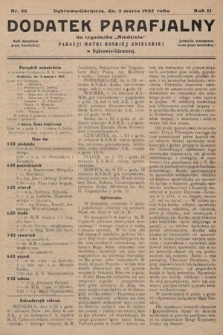 Dodatek Parafjalny do tygodnika „Niedziela” Parafji Matki Boskiej Anielskiej w Dąbrowie-Górniczej. 1935, nr 53