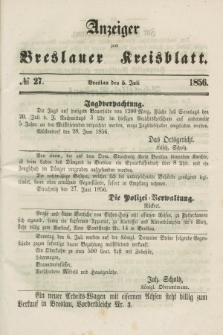 Anzeiger zum Breslauer Kreisblatt. 1856, № 27 (5 Juli)