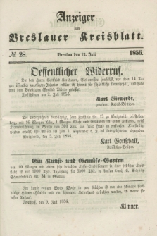 Anzeiger zum Breslauer Kreisblatt. 1856, № 28 (12 Juli)
